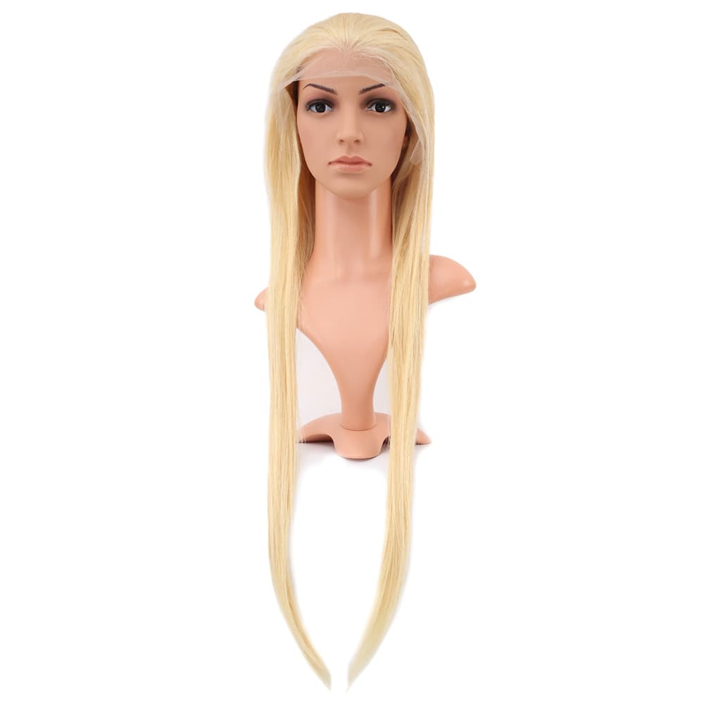 Gerçek Front Lace Düz Platin Tül Peruk - 85-90cm